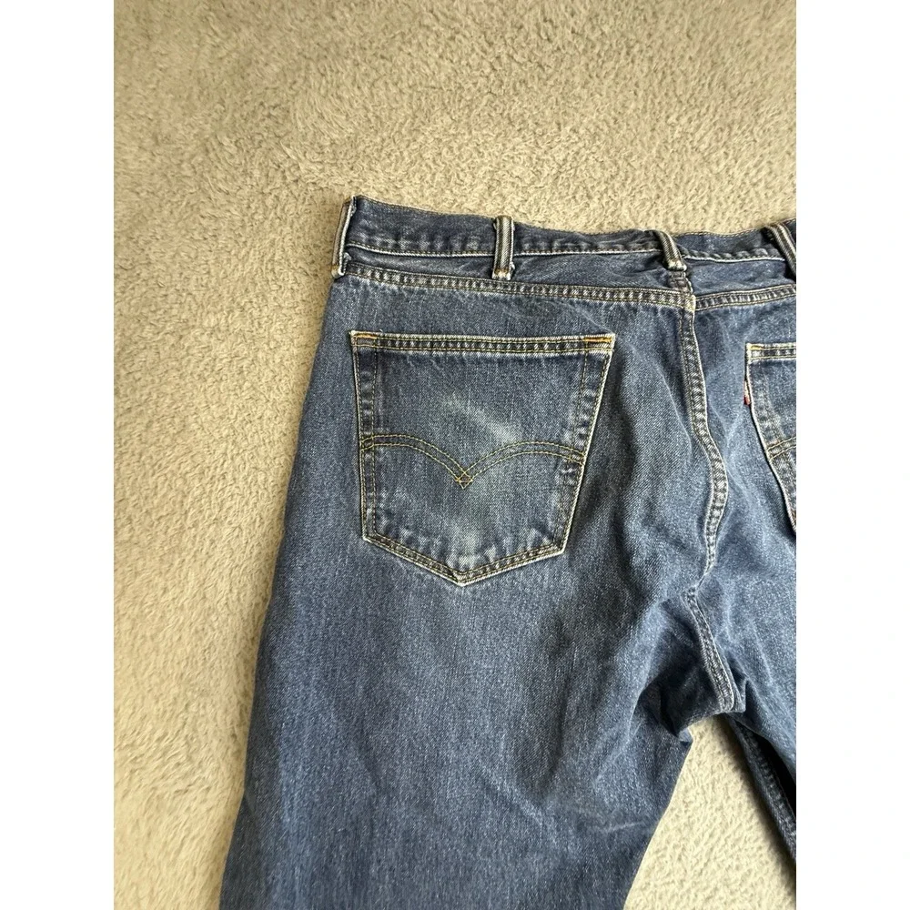Levis 505 Jeans Mens Size 38 X 34 Blue Straight Leg‎ Dark Wash Classic Denim